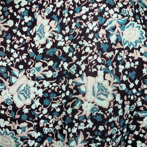 VINTAGE 90's Rabbit Rabbit Teal Maxi Cottagecore Dress - Picture 6 of 7